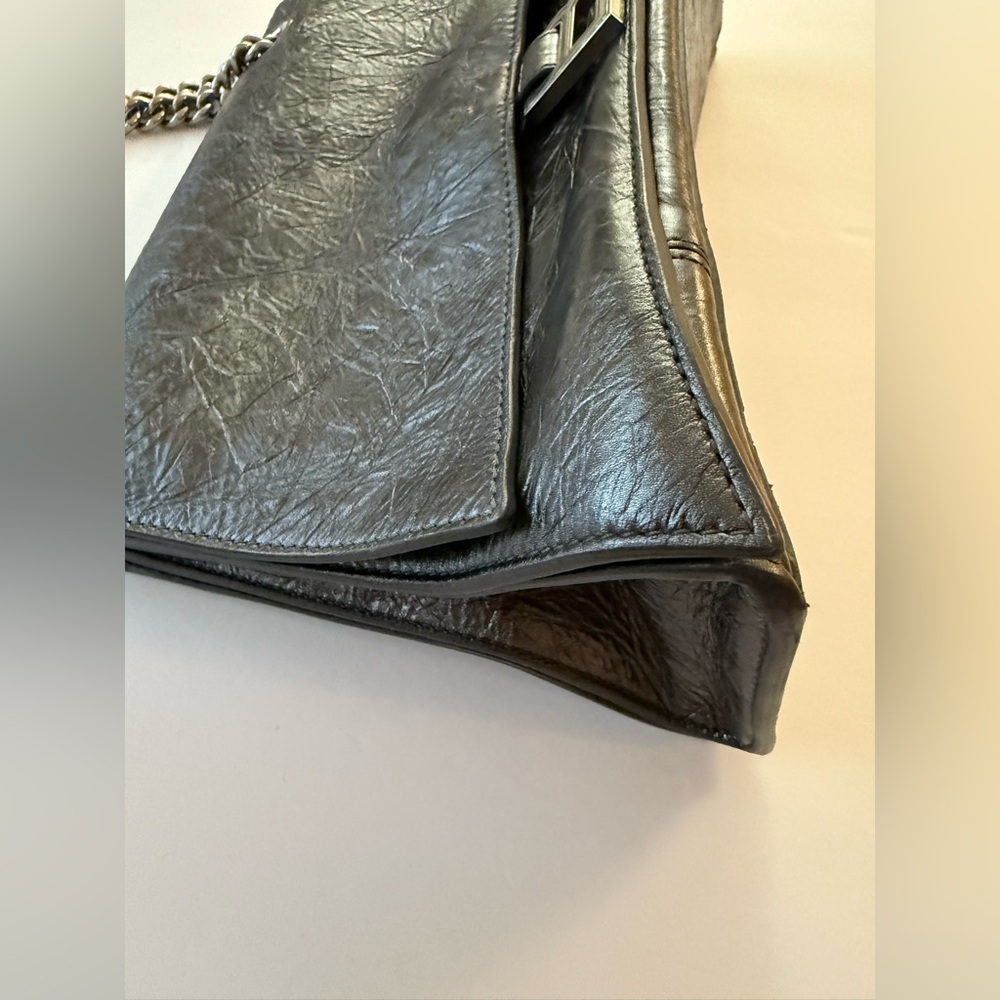Balenciaga Dark Gray Shoulder Bag WOMEN'S CRUSH CHAIN BAG MEDIUM - Picture 12 of 16